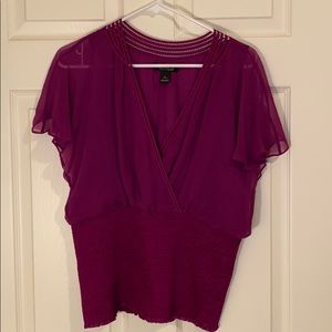 Sheer White House Black Market Blouse